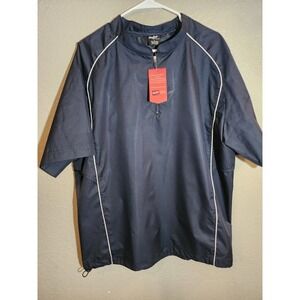 Rawlings NWT Men's Baseball Pullover Short Sleeve Jacket Shirt Size Large L Navy